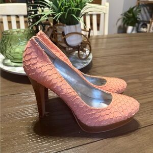 Calvin Klein Collection Coral Textured Heels